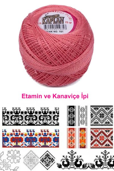 Oneol Yayınevi Alray Kaplan Etamine and Cross Stitch Thread No 8 Code/Colour: 101 - Royaleks