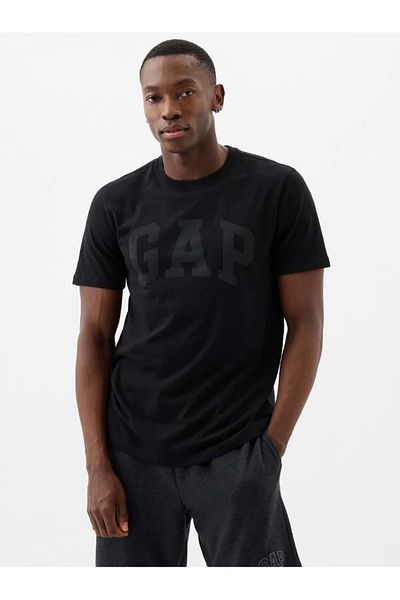 GAP Everyday Soft Basic Logo T-Shirt Black Short Sleeve Men's T-Shirt