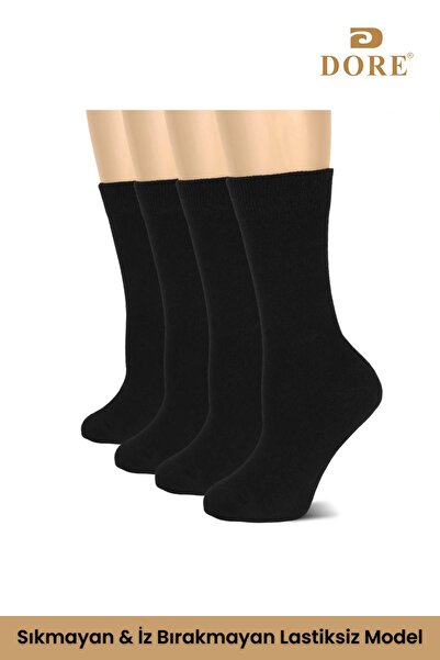 Dore Original Women's 5 Pairs Premium Cotton Comfort Model Seamless Durable Heel and Toe 4 Season Socks