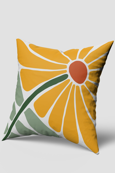 EsnafAli غطاء وسادة استوائي منقوش على شكل زهرة صفراء خضراء