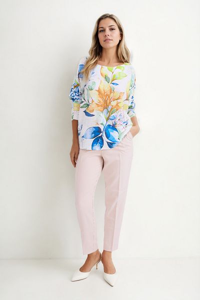Vitrin Flower Pattern Long Sleeve Knitwear Blouse