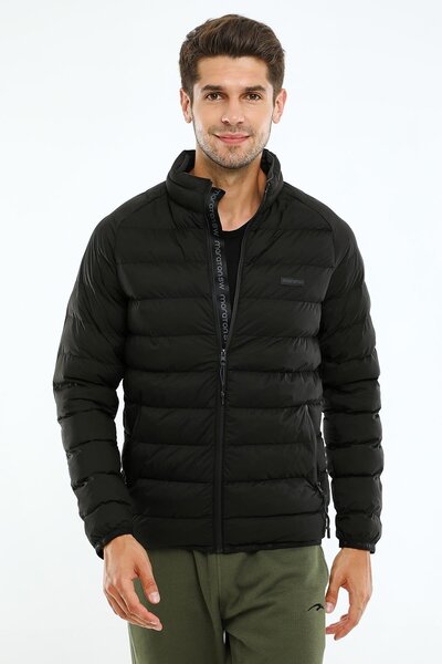 MARATON Regular Men's Mock Neck Black- Coat