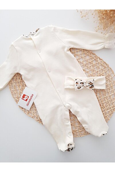 ilkimbebe Leopard Lace Collar Baby Romper