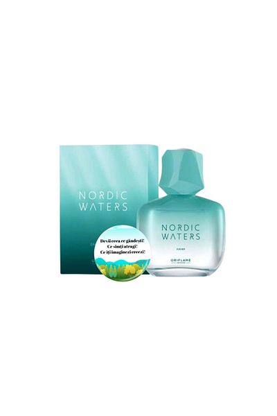 Oriflame Complete set for Her, Nordic Waters Eau de Parfum 50 ml, Dactylion badge with motivational message