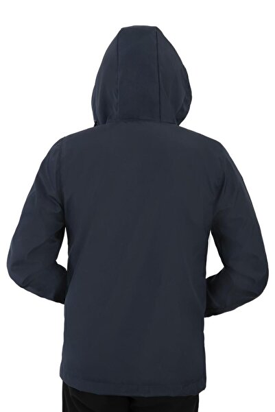 Firststops Спортивний чоловічий синій плащ з підкладкою, водонепроникний, вітрозахисний, з капюшоном