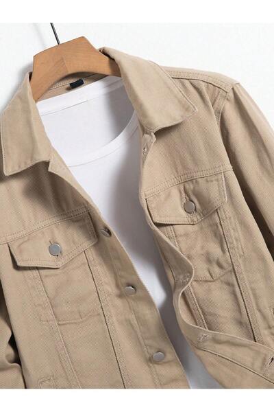 WKM Ανδρικό τζιν τζιν μπουφάν με κουμπιά με τσέπες