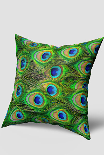 EsnafAli Husă de pernă cu model de păun tropical