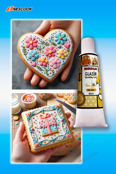 ŞEKER & SUGAR Ready Glaze / Writing on Cookies / Cookie Decoration / Skin Color 40Gr