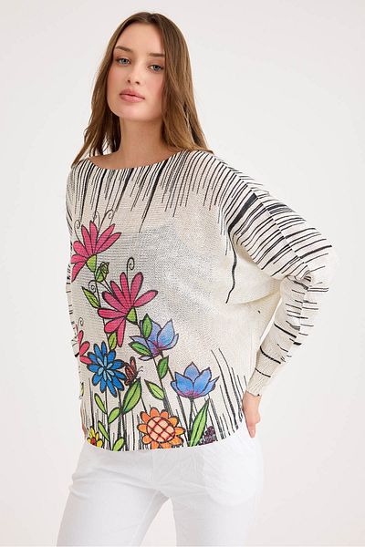 Vitrin Floral Long Sleeve Casual Blouse