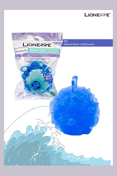 Lionesse Soap Bath Loofah 984 - Ocean Scented, Bpa Free, Soft Texture, Travel Size