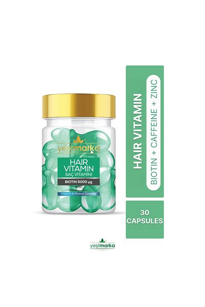 yeşilmarka Hair Vitamin Moisture Booster 30 Kapseln, spendet Feuchtigkeit und stärkt, Hyaluronsäure, Kollagen, Aminosäuren