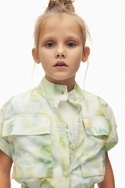 nk kids Зелена риза за момиче в цвят Джорджия