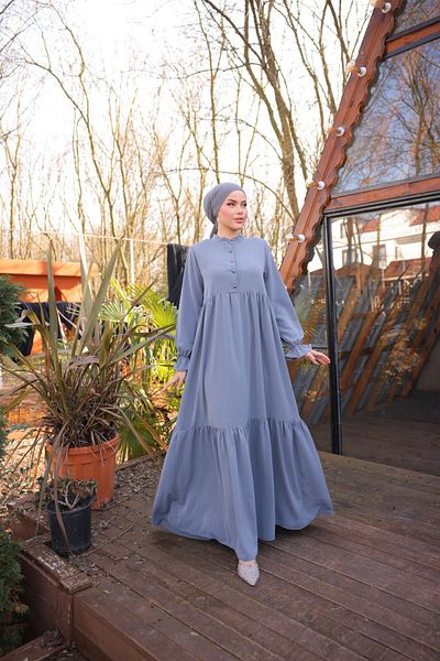 Nissra Ankanoor Smoked Half Patched 3 Layer Hijab Φόρεμα Anka255078
