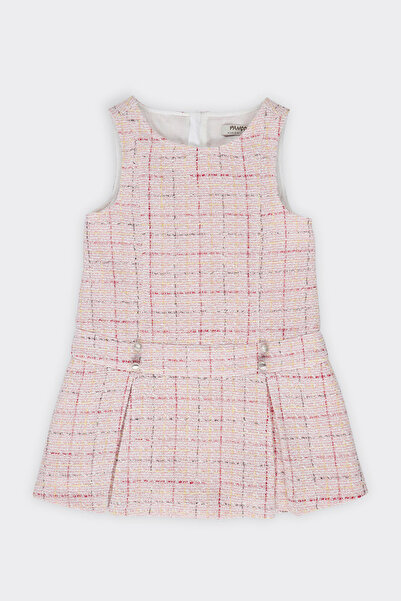 Panço Kız Çocuk Pudra Tüvit Elbise