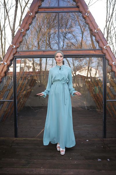 Nissra Ankanoor Mint Raglan Sleeve Elastic Waist Dress Anka 255077