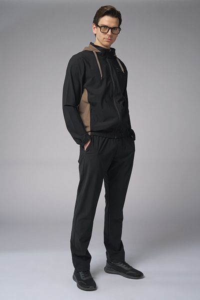 bilcee Men's Black Hooded Woven Tracksuit Set 4000
