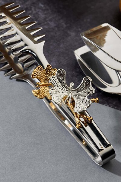 Turkco Set of 3 Premium Decorative Serving Tongs - Butterfly Detail, Elegance and Functionality Together