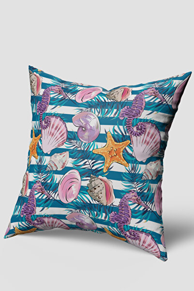 EsnafAli Husă de pernă cu model marin violet albastru