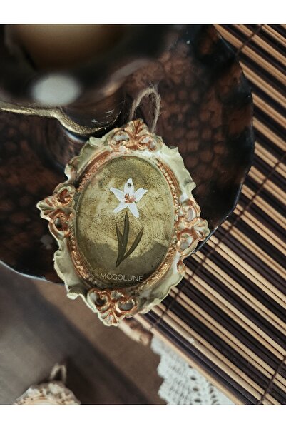 Mogolune 4’lü Set El Yapımı Parmak Boya Çiçek Desenli – Vintage Tarz Dekoratif Duvar Süsü & Ev Aksesuarı