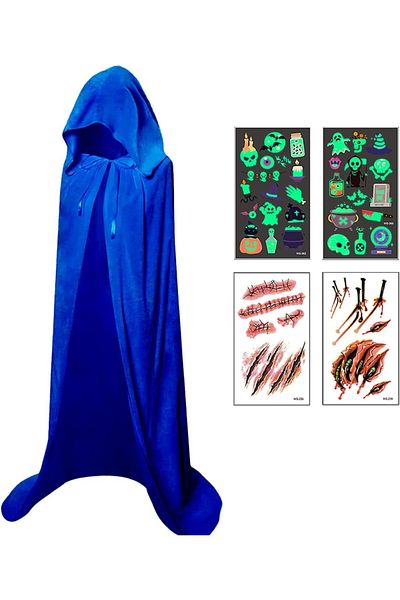 MAXEE STORE Set of cloak and 4 sheets of stickers for Halloween Maxee, textile/PVC, multicolor, 190 cm