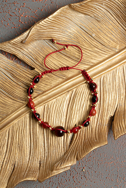 ÇAKRA DOĞAL TAŞ Sertifikalı Doğal Kaplan Gözü, Akik, Jasper ve Lal Taşı Bileklik