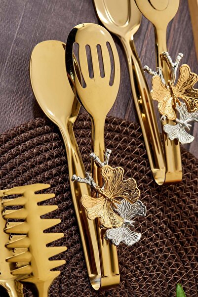 Turkco Set of 3 Premium Decorative Serving Tongs - Butterfly Detail, Elegance and Functionality Together