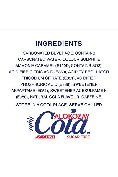 Alokozay Cola Light Sugar Free – 250ml X Pack of 6