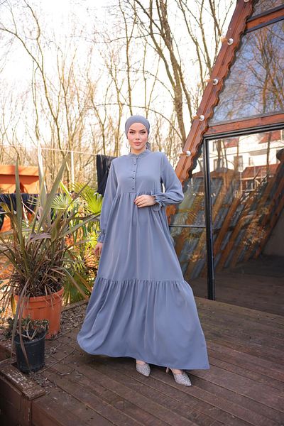 Nissra Ankanoor Smoked Half Patched 3 Layer Hijab Φόρεμα Anka255078