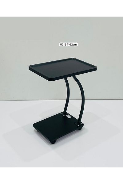 TrentonGCC Modern Adjustable Side Table with Wheels – 52x34x62cm