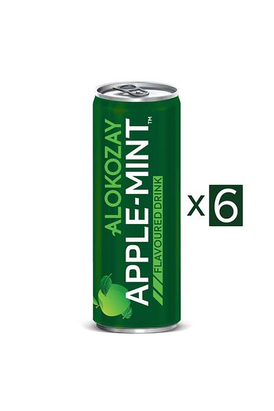 Alokozay Apple-Mint Flavoured Drink - 250 ml  X Pack of 6 Cans