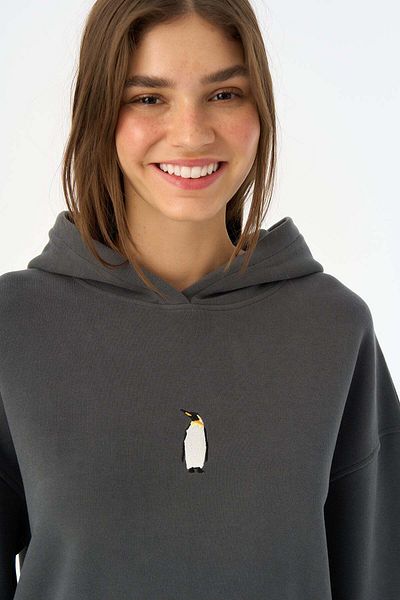 WWF Market Supersoft Hoodie Emperor Penguin Anthracite