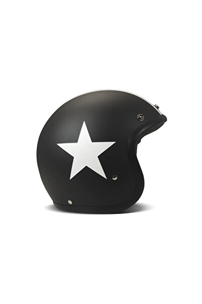 Dmd Jet Retro Star Black Açık Motosiklet Kaskı