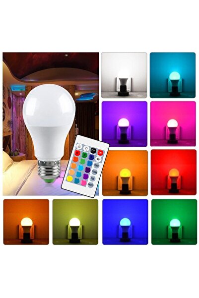 Lambax 9 Watt Renk Değiştiren Led Ampul Dimmerli Rgb Uzaktan Kumandalı Led Am...