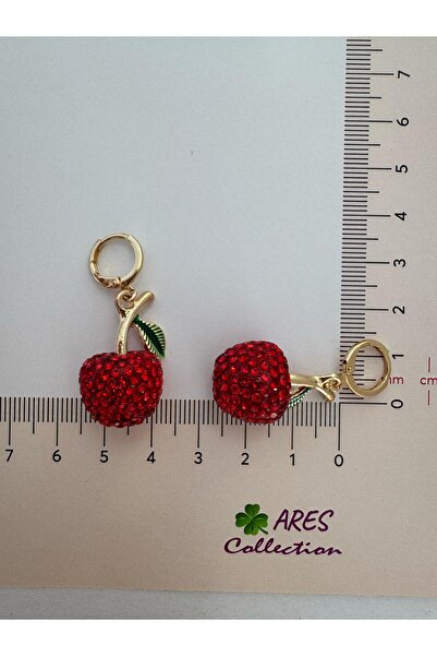 Arescollection kararmaz zirkon taşlı elma sallantılı şık kadın küpe