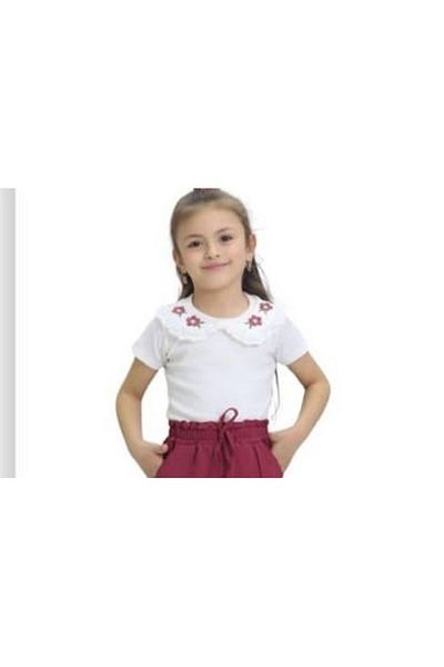 İncilay İncilay 192-03-25 Flower Pattern Pocket Detailed Wide Leg Pants Girl Set 3-7 Years
