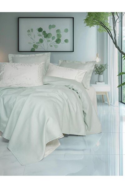 Cotton Box مجموعة بيكيه مزدوجة من الخيزران من سيرينيتي بريسا مينت