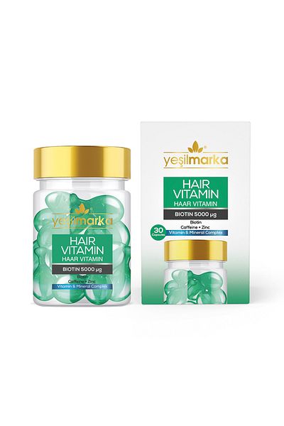 yeşilmarka Hair Vitamin Moisture Booster 30 Kapseln, spendet Feuchtigkeit und stärkt, Hyaluronsäure, Kollagen, Aminosäuren