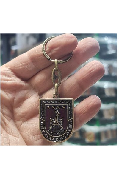 Seyhan Askeri Malzeme Land Force Metal Keychain - Antique Model