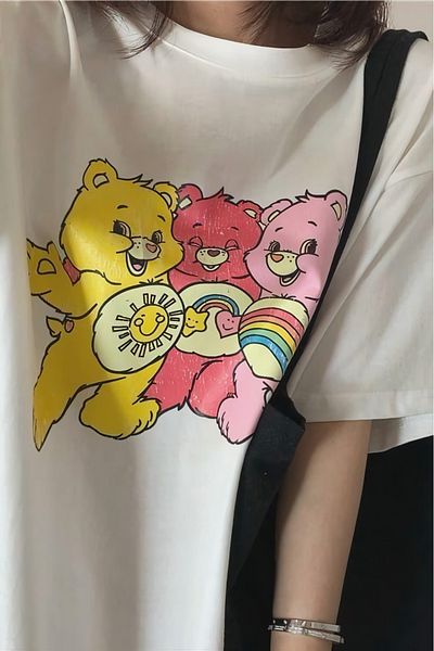 EFBUTİK White Unisex Care Bears T-Shirt