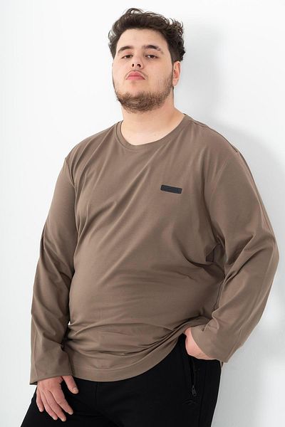 MARATON Plus Size Men's Crew Neck Raglan Sleeve Cocoa Sweatshirt 22421