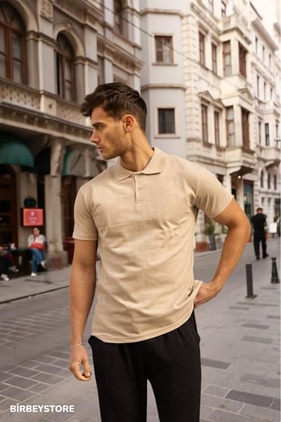 BİRBEYSTORE Μπλουζάκι Polo Neck Unisex Λεπτό ύφασμα