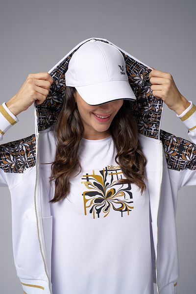 bilcee Women's Brown Patterned Cotton 3-Piece T-Shirt Bottom Top Tracksuit Set 4039