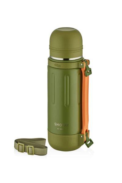 GLANCE Shotay Take Trip Thermos 1200 ml Avocado Khaki Green-Orange