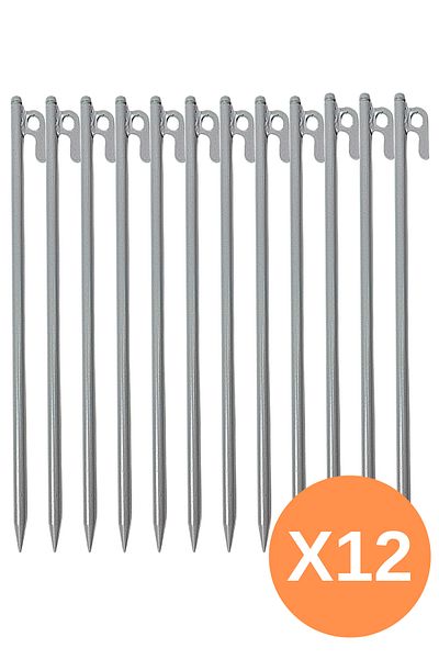 BalkaOutdoor Σιδερένιο άγκιστρο σκηνής 30 cm, Καρφί δαπέδου κήπου κάμπινγκ πάχους 10 mm, άγκιστρο με σιδερένιο άγκιστρο, καρφί σκηνής