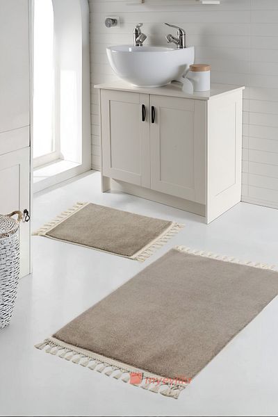 Myevilla Ponytail Hair Flow Plush Washed Bath Mat Set of 2