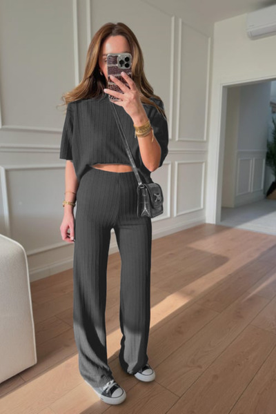 BayBayan Γυναικείο Casual Κομψό Κοντομάνικο Σετ Κοστούμι