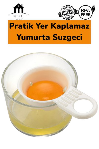 MUF HOME Egg Strainer Egg White Yolk Separator Mini Egg Strainer Cake Pastry Egg Strainer