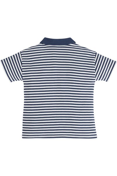 İdilbaby&Mamino Erkek Çocuk Lacivert Çizgili Tshirt