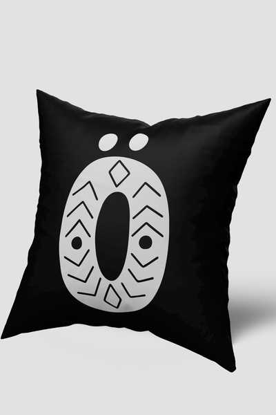 EsnafAli Husă de pernă cu literă O alb-negru