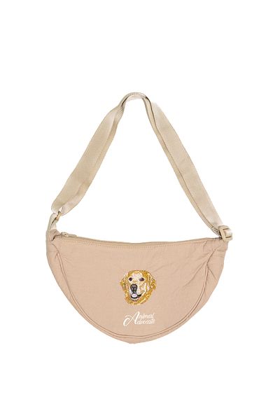 Trampoline Golden Retriever Embroidered Bag - Parachute Fabric Bag with Animal Figures
